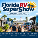 Florida RV SuperShow 2027 guide featuring RVs at the Tampa show