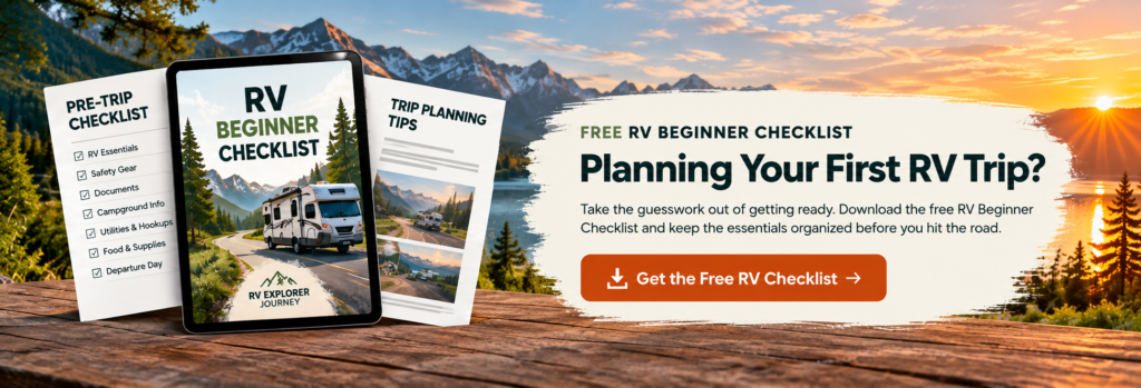 Free RV Beginner Checklist for planning your first RV trip