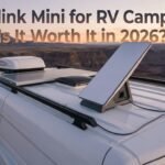 Starlink Mini for RV camping setup on camper van roof for off-grid internet